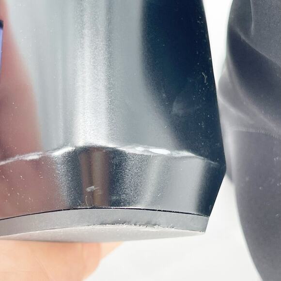 Prada Black Square Toe Logo Block Heel Nylon Ankle Sock Boot Bootie size IT 40 - Picture 11 of 15